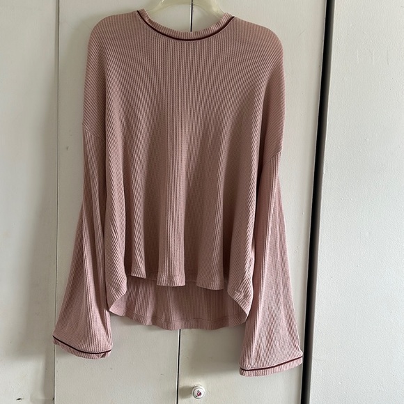 Madewell Tops - Madewell Dusty Rose Cotton Waffle Thermal Pullover Shirt